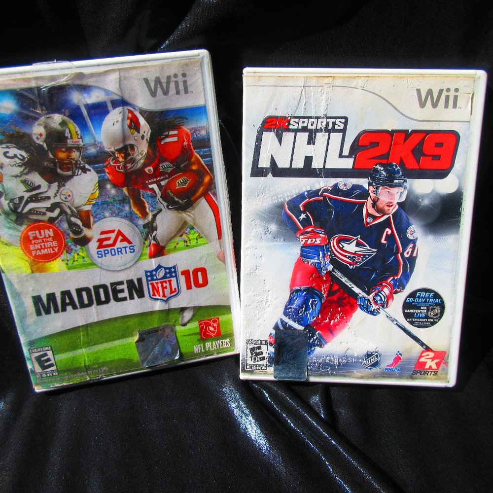 WII Video Games NHL 2K9 & Madden NFL10